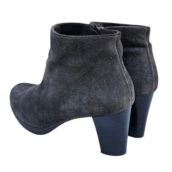 Brown Suede Waterproof Boot La Canadienne Size 8 Leather Heeled Ankle Bootie Zip - Picture 4 of 14